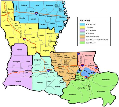 Map Of Louisiana By Parish